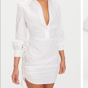 Ruched fitted t-shirt dress